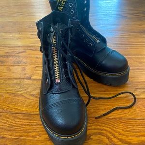 Black combat boot